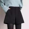 Женские шерстяные шорты А-силуэта с высокой посадкой - Мода Осень/Зима 2024, Свободный крой, Повседневные, Приталенные, Широкие штанины