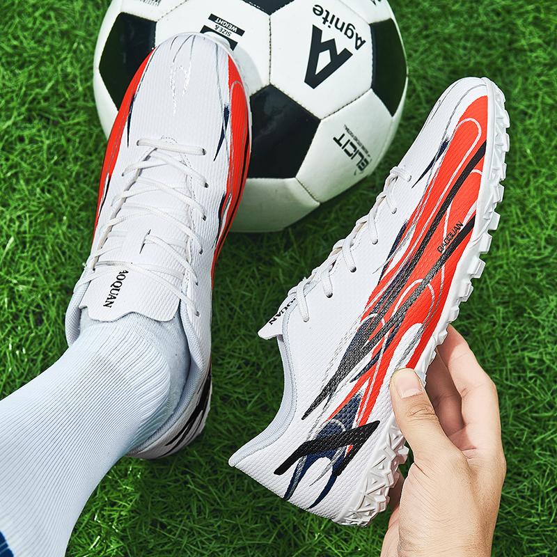 Резиновые футбольные бутсы унисекс с короткими шипами TF для мальчиков и девочек, футбольные бутсы с искусственной травой для практических тренировок