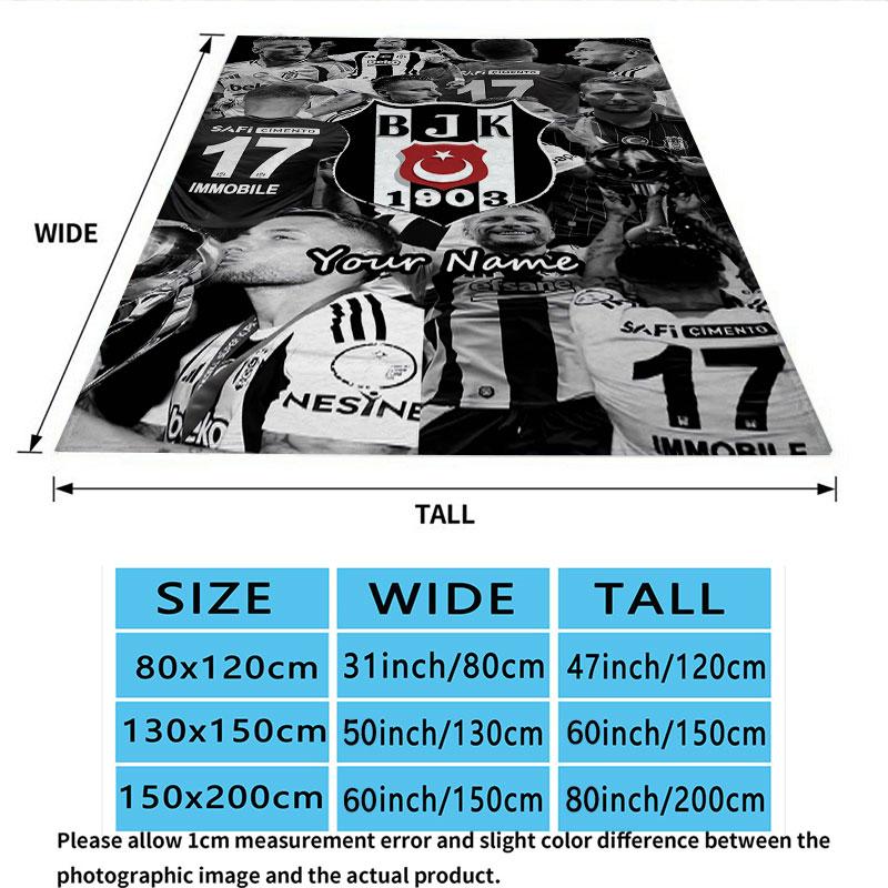 Custom Beşiktaş J.K Blanket, High quality Comfortable for All Seasons, Home Decor, Warmth and Comfort