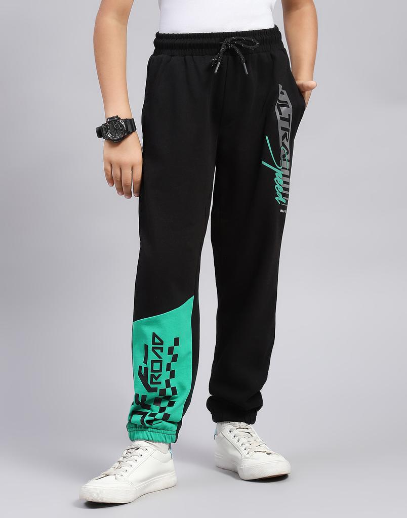 MONTE CARLO Boys Printed Black Regular Fit Lower