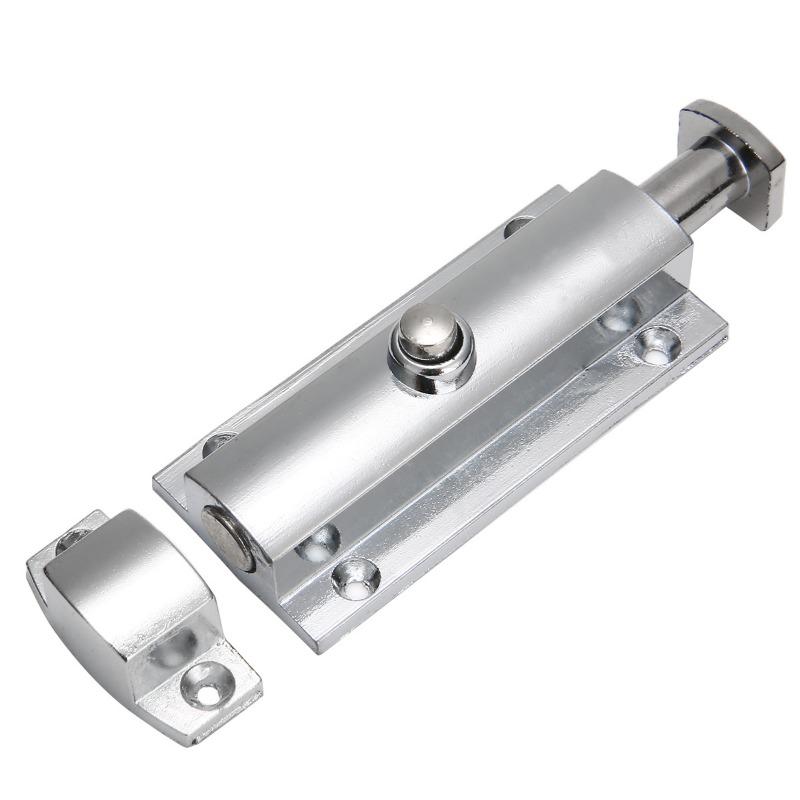 1/2 шт. 4 дюйма алюминиевый сплав серебристый оконный замок безопасности тяговое кольцо пружинный отскок дверной болт автоматическая защелка замок дверь окно