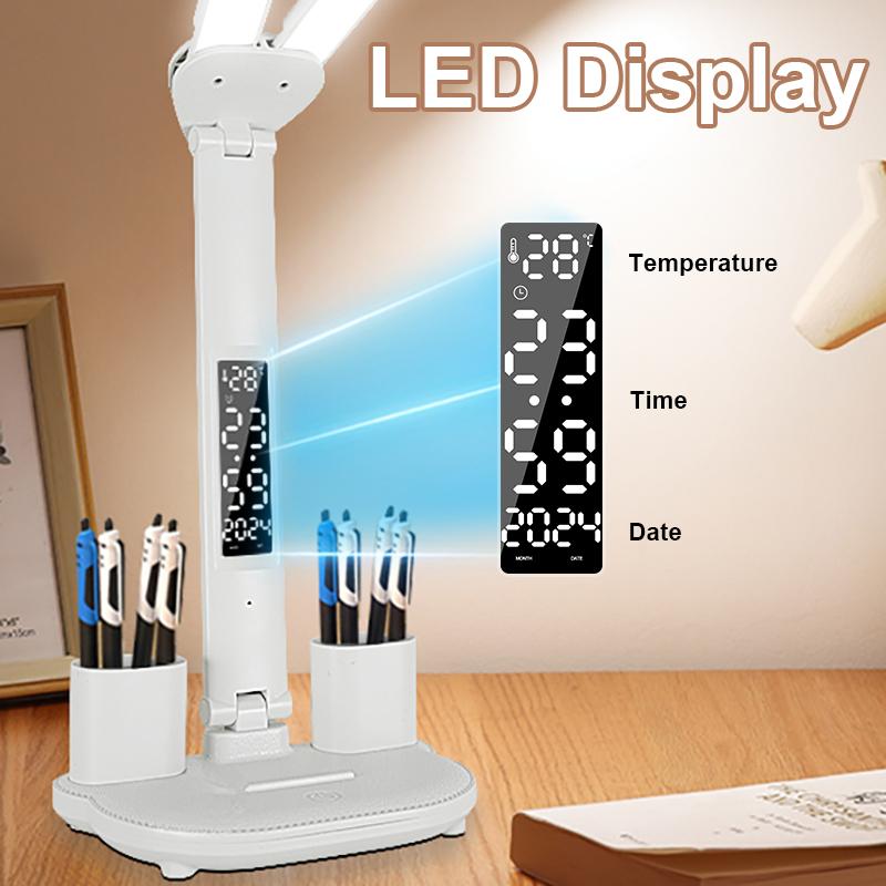 Светодиодная настольная лампа, 3 уровня, сенсорный ночник с регулируемой яркостью, USB перезаряжаемая защита глаз, складная настольная лампа для спальни, прикроватная тумбочка