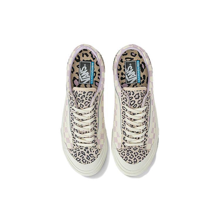 Vans Кеды для скейтбординга Style 36 Decon SF в клетку с леопардовым принтом, унисекс, фиолетово-белые VN0A3ZCJANX