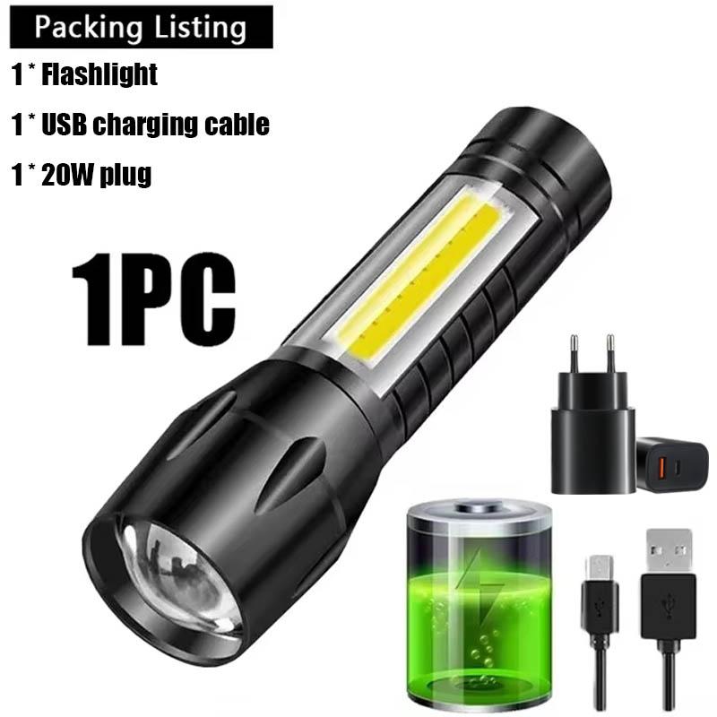 Многофункциональный ручной светодиодный фонарь, мощный свет, портативный, боковой COB-свет, аварийный рабочий свет, походный, для рыбалки, фонарь