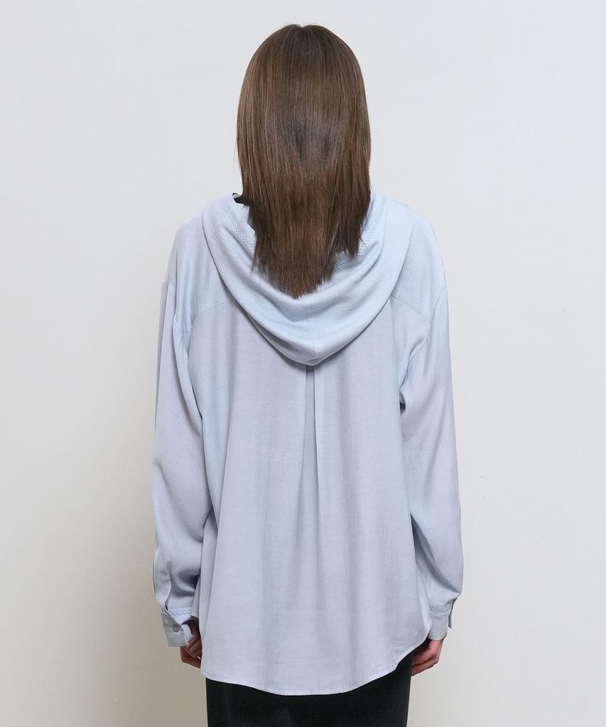 GENERALIDEA Summer Loose Fit Wrinkle Hooded Shirt [Sky Blue] / Gf1Lsh512