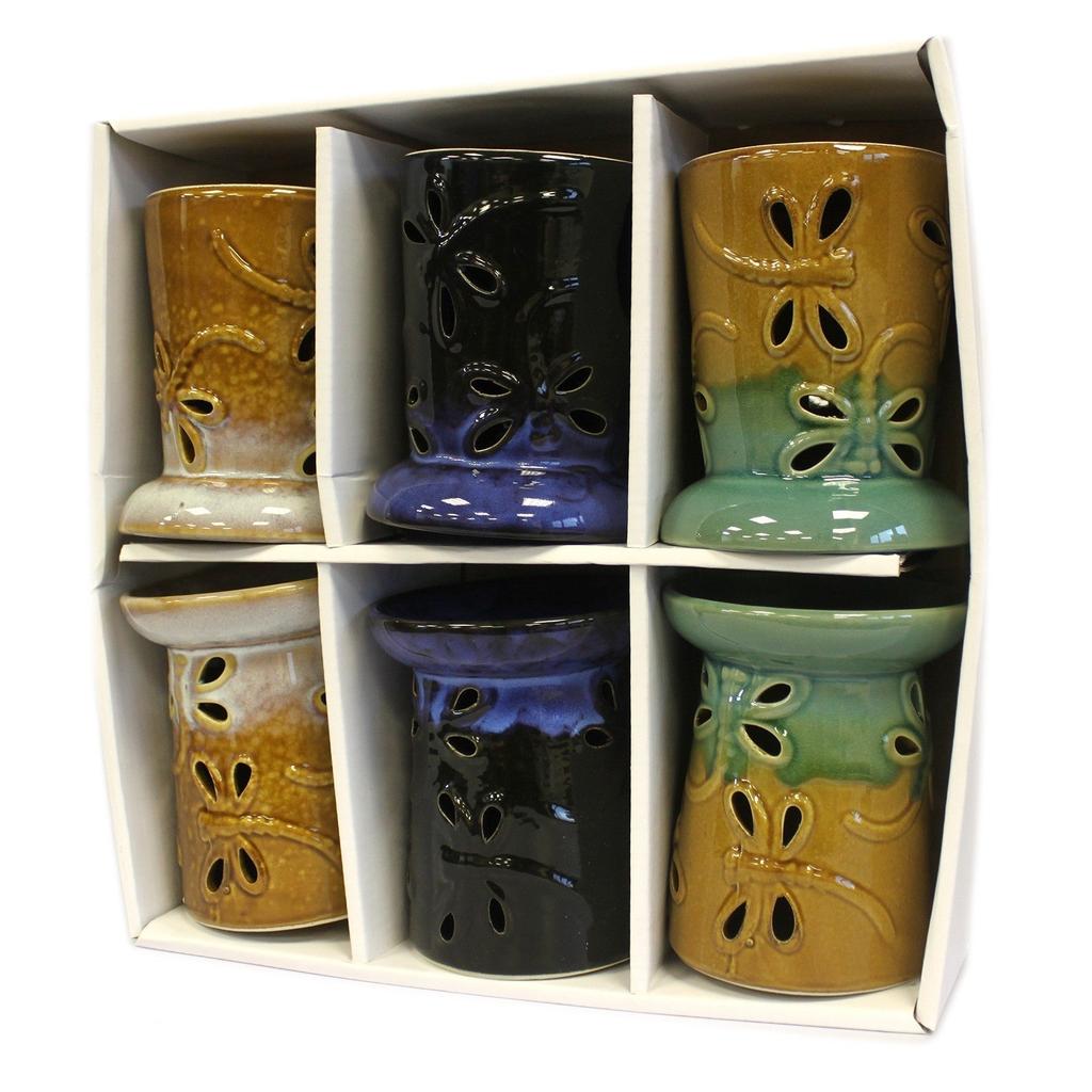 Oil Burner Ceramic Dragonfly Rustic Terracotta Assorted