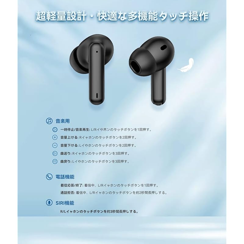 Wireless Earphones Earphones Bluetooth Earphones 2025 Latest Equipped with Bluetooth5.4+EDR Compatible with AAC/SBC Wireless Bluetooth Earphones