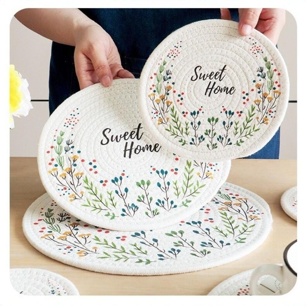 Heat Insulation Coffee Cup Mats Strawberry Pot Pad Table Mats Round Dining Mat Table Decoration