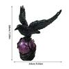 "Raven'S Moonlight" Gothic Led Lamp – Mysterious Crow On Glowing Orb Sculpture, 3D Hollow Lantern With Violet Light