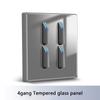 Wall Light Switch Panel Tempered Glass International Switch Self-reset 1/2/3/4 Gang 1/2 Way LED Indicator Piano Key Wall Panel