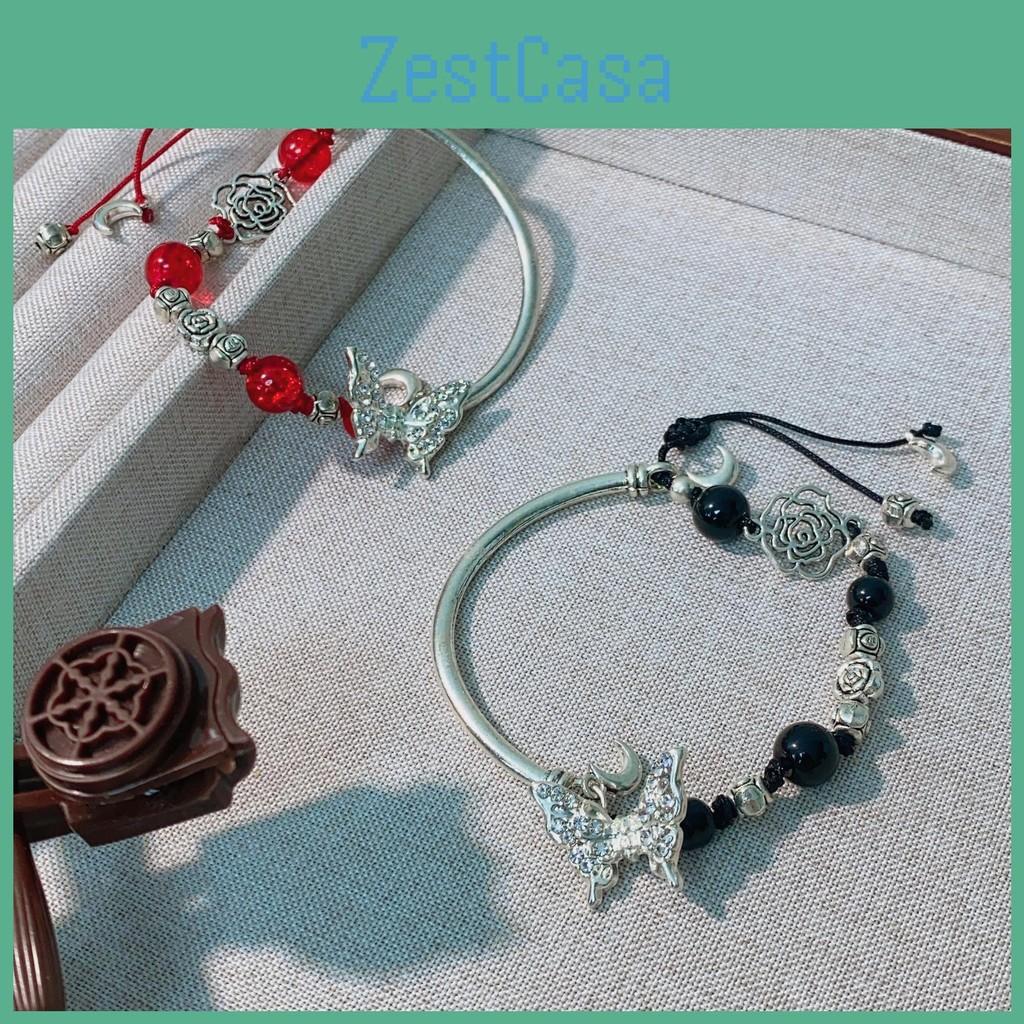Rose Butterfly Chic Bracelet Womens Summer Fashion Retro Style National