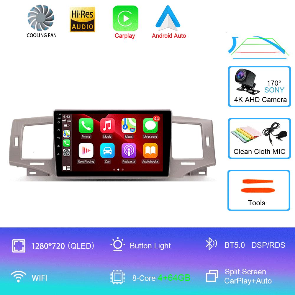 Автомобильный радиоприемник Android 14 Carplay Auto Multimedia Player для Toyota Corolla 9 E120 2004-2006 WIFI+4G Автомагнитола Стерео 2din Головное устройство
