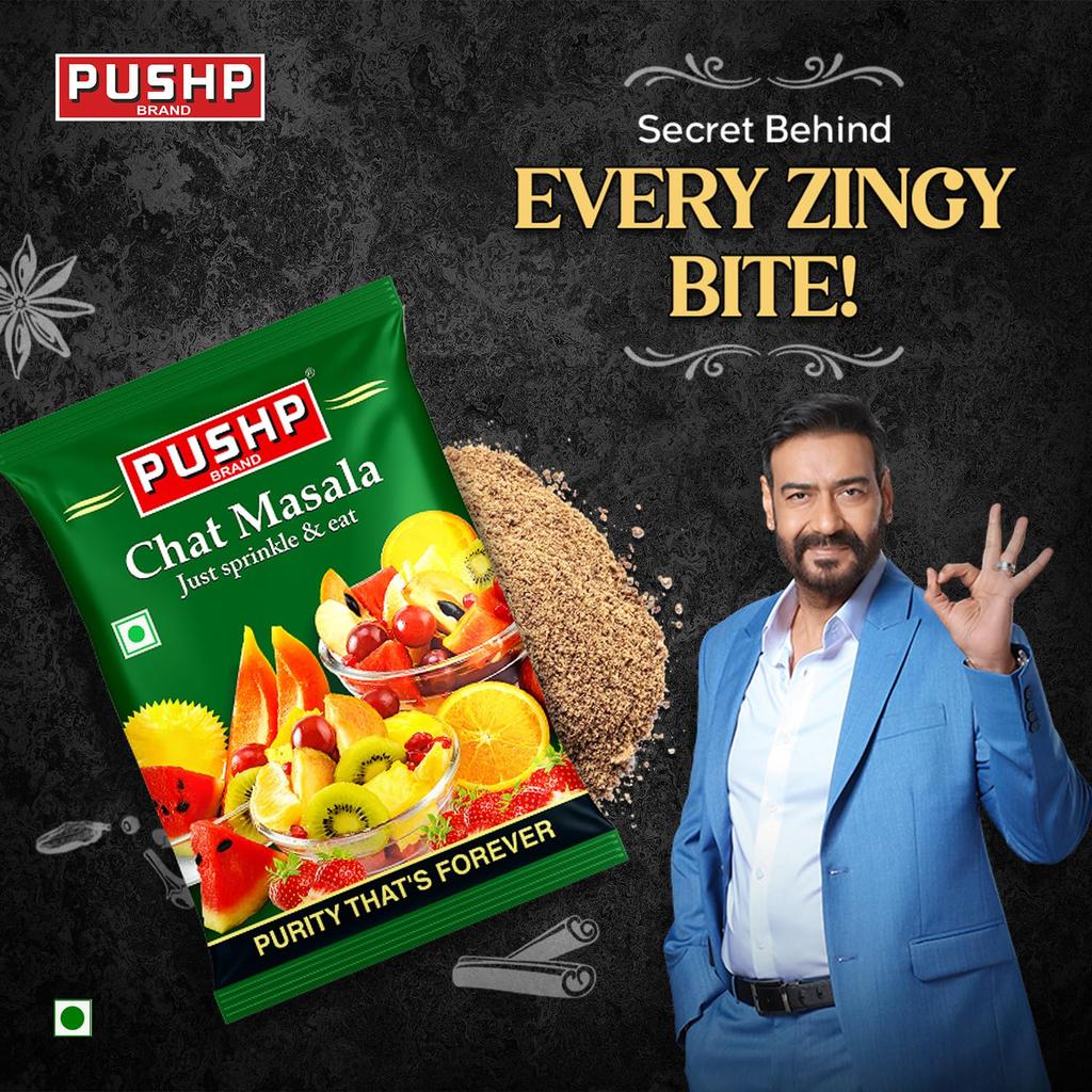 Pushp Chat Masala Tangy And Spicy Seasoning Blend For Fruits Snacks Salads And Chaats Authentic Flavor Enhancer200G X Pack Of 2
