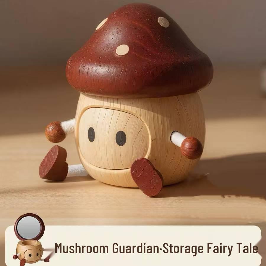 Орнаменты «Чесночный человек» в виде гриба и хурмы из массива дерева - Креативная коробка для хранения сувениров и мелких предметов