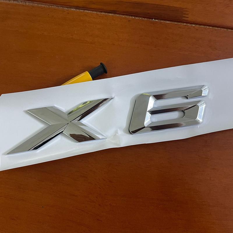Compatible BMW X Series Tail Emblem Sticker: X1-X7 Black Rear Lettering
