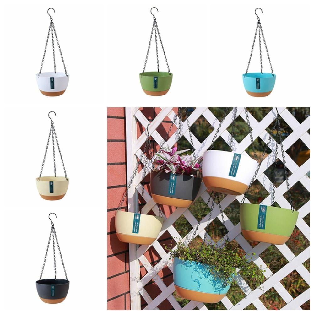 With Drainage Hole Self-Watering Hanging Planters Hydroponic Baskets Flower Pots Plant Pot Outdoor