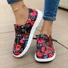 Trendy Women's Shoes 2024 Autumn New Design Sense Printed Casual Flat Bottom Comfortable Women's Sports Shoes Zapatos De Mujer