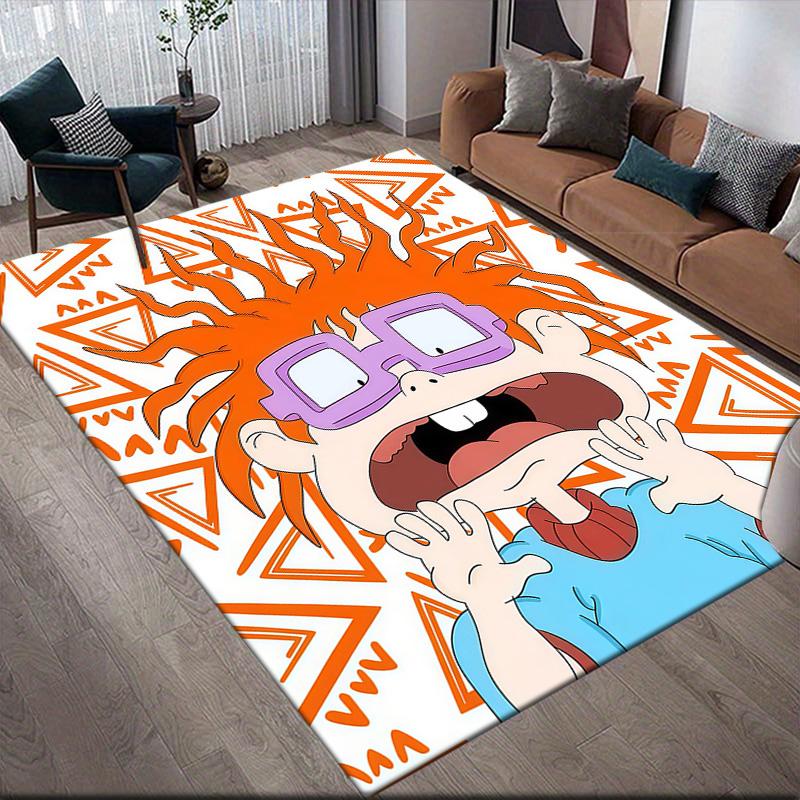 Rugrats Flannel Pattern Square Carpet,Area Rug,Carpet Rug for Living Room Bedroom Sofa Playroom Decor,Non-slip Floor Mat