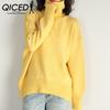 Solid Color Turtleneck Sweater Autumn and Winter Loose Knitwear Sweater Ladies