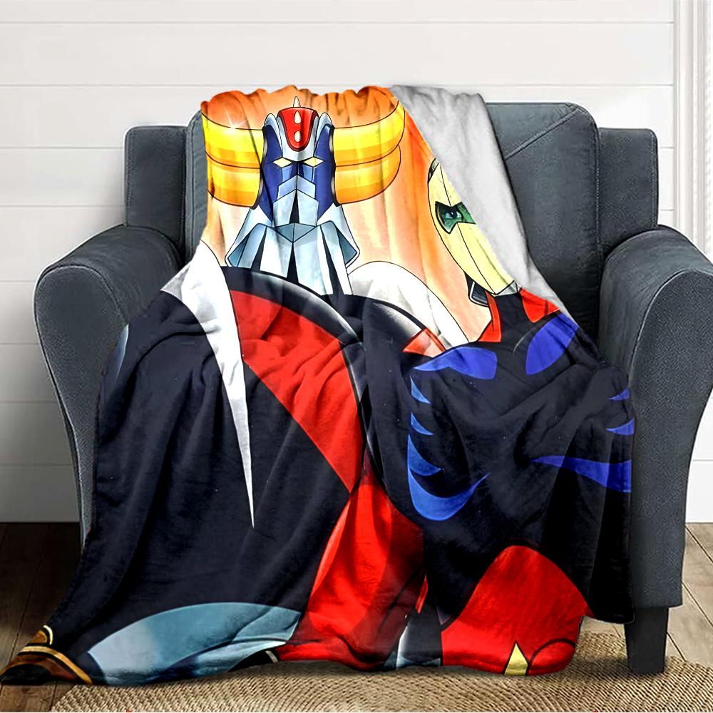 1pc UFO Robot Grendizer9 Blanket, Gift, for Men and Women, Soft Blanket, Good for Sofa Bed Couch Travel, Lightweight Flannel Blanket