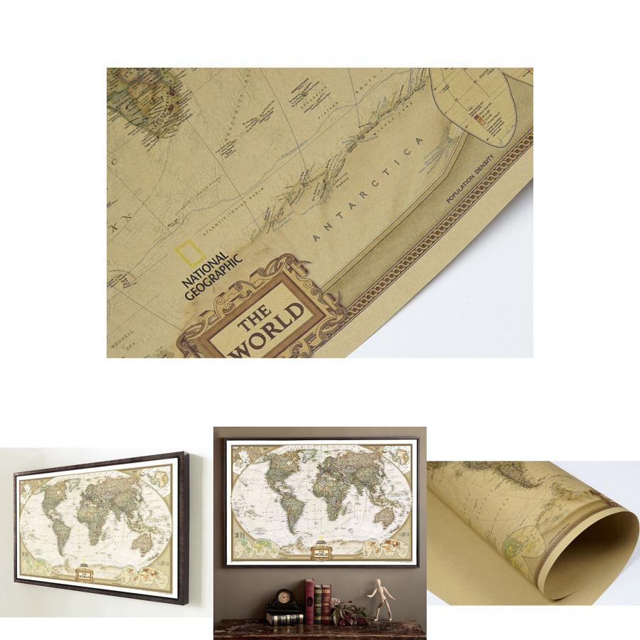 Винтажный Ретро Бумажный Постер Карта Мира Для Уникальных Детских Подарков И Стильного Настенного Декора