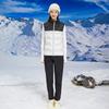 Large size down vest women's high-end white duck down vest men's warm couple vest stand collar autumn and winter class uniform print