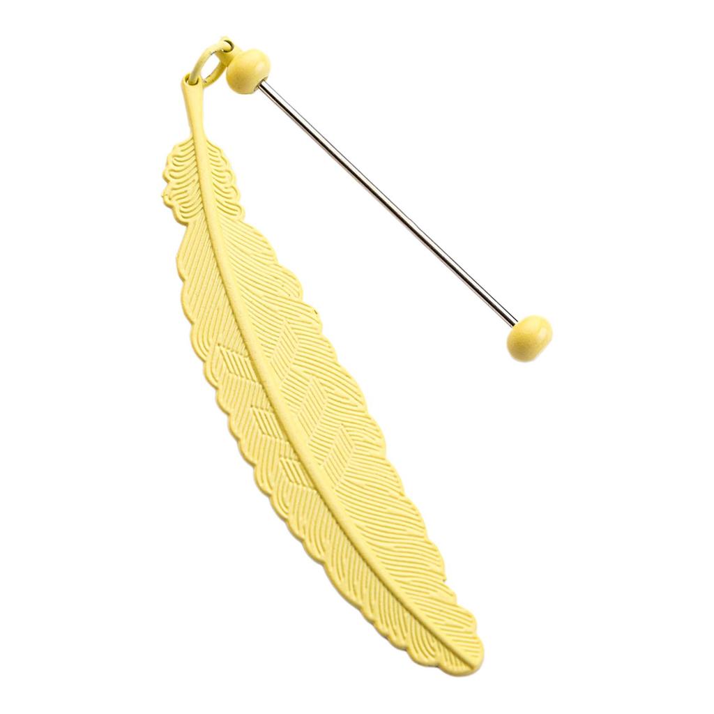 Feather Bookmarks Beadable Book Mark Metal Feather Book Page Holder for Book Lover Reader Teacher Student Gift