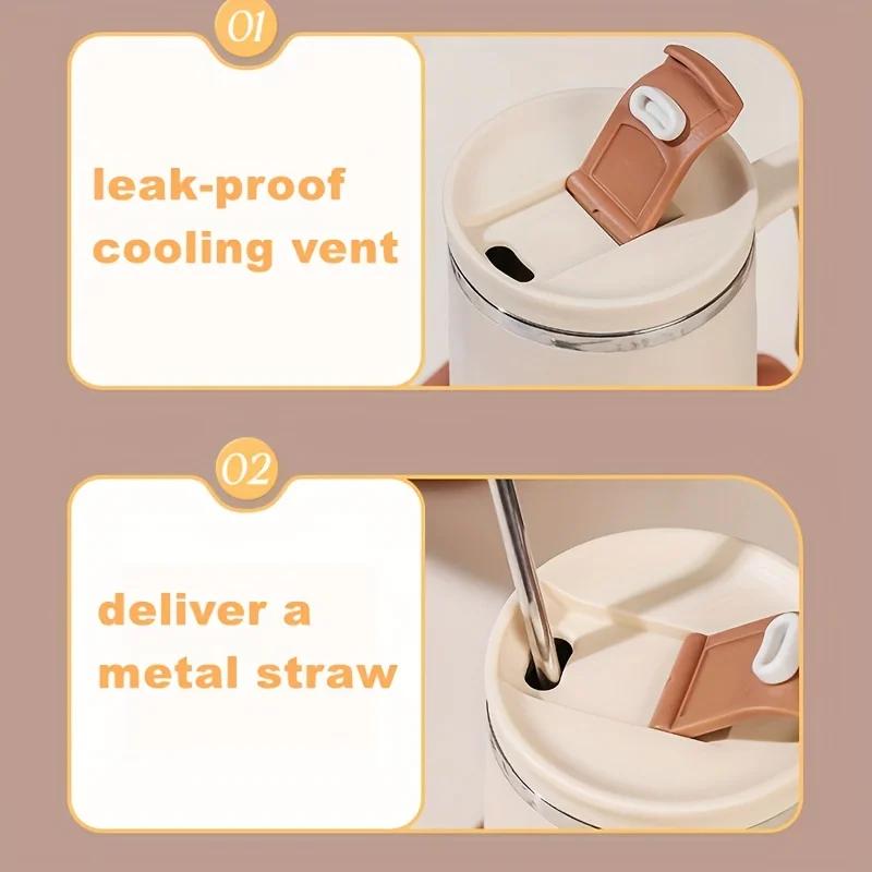 1 шт. 500 мл Милая кружка-медвежонок Двустенная Изолированная Дорожная кофейная кружка из нержавеющей стали с соломинкой и крышкой Лучшая офисная кружка для кофе со льдом