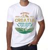 Men’s Vintage Tee Shirt Graphic T Shirt Mountain Explorer Croatia White