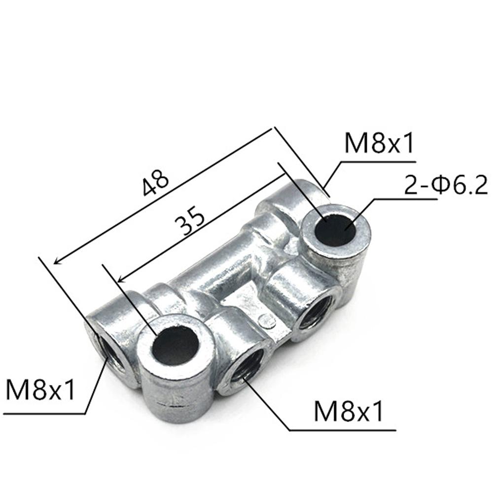 M8 M10 Pitch 1mm 2 3 4 5 6 7 8 10 Ways 4-12 Ports Zinc Alloy Resistance Oil Distributor Block Splitter Lubrication System