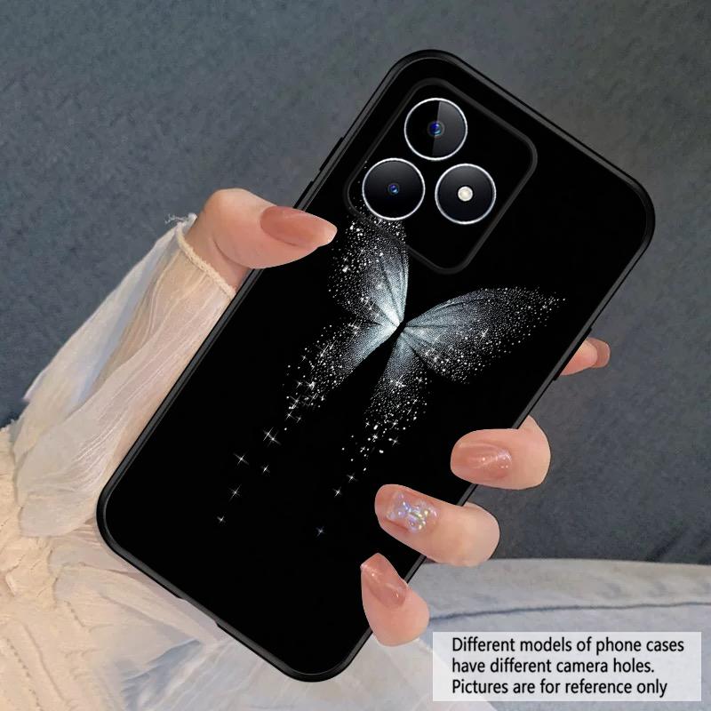Белая бабочка Для Oppo Realme 11 12X 12 14 Pro Plus 5G 8 C 55 63 65 51 53 67 75 4G GT2 7 Note 7 50 силиконовый мягкий чехол для телефона