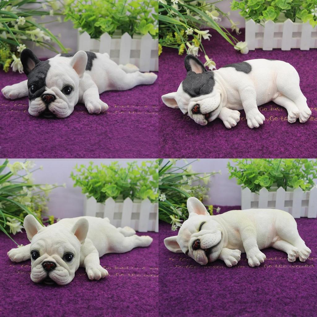 Французский бульдог Имитация Модель Настольная фигурка Микро украшение Ландшафт