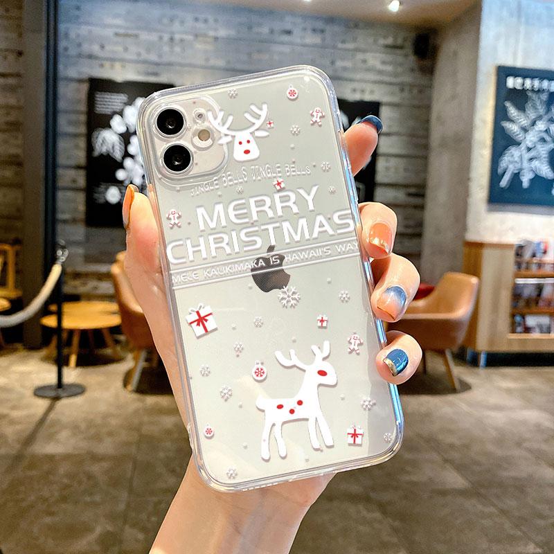 Прозрачный чехол для Apple iPhone 14 11 13 12 Pro 7 8 Plus XR X XS Max 6 6S 13Pro силиконовый чехол для телефона Снеговик Рождественский мультфильм