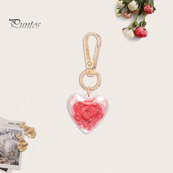 Брелок-подвеска, декор в форме розы, в форме сердца, вечный цветок, зажим из нержавеющей стали, украшение для сумки, кулон, брелок, кулон