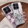 Черный Чехол с Цветочным Узором для Xiaomi Redmi Note 15 Pro 4G Funda Redmi Note 14 13 Pro 5G Прозрачный Мягкий Силиконовый Чехол TPU