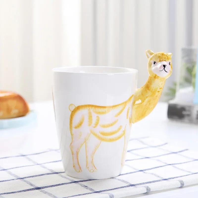 3D трехмерная чашка для воды с изображением животных из мультфильма, высокотемпературная керамическая кружка для молока, кофе, чая, детей, кружка для воды, домашняя кружка