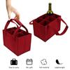 Легкая Складная Сумка для Бутылок Вина для Путешествий с Ручкой для Переноски Пикник Износостойкая Водонепроницаемая 6 Отделений Вечеринка Барбекю