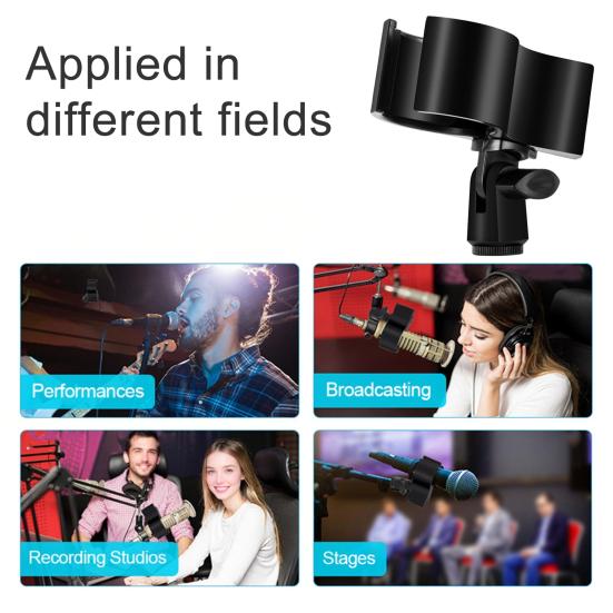 Микрофонный зажим Регулируемый микрофонный зажим для микрофонов с диапазоном внешнего диаметра от 1,26" до 2,36" для сцены церкви студии