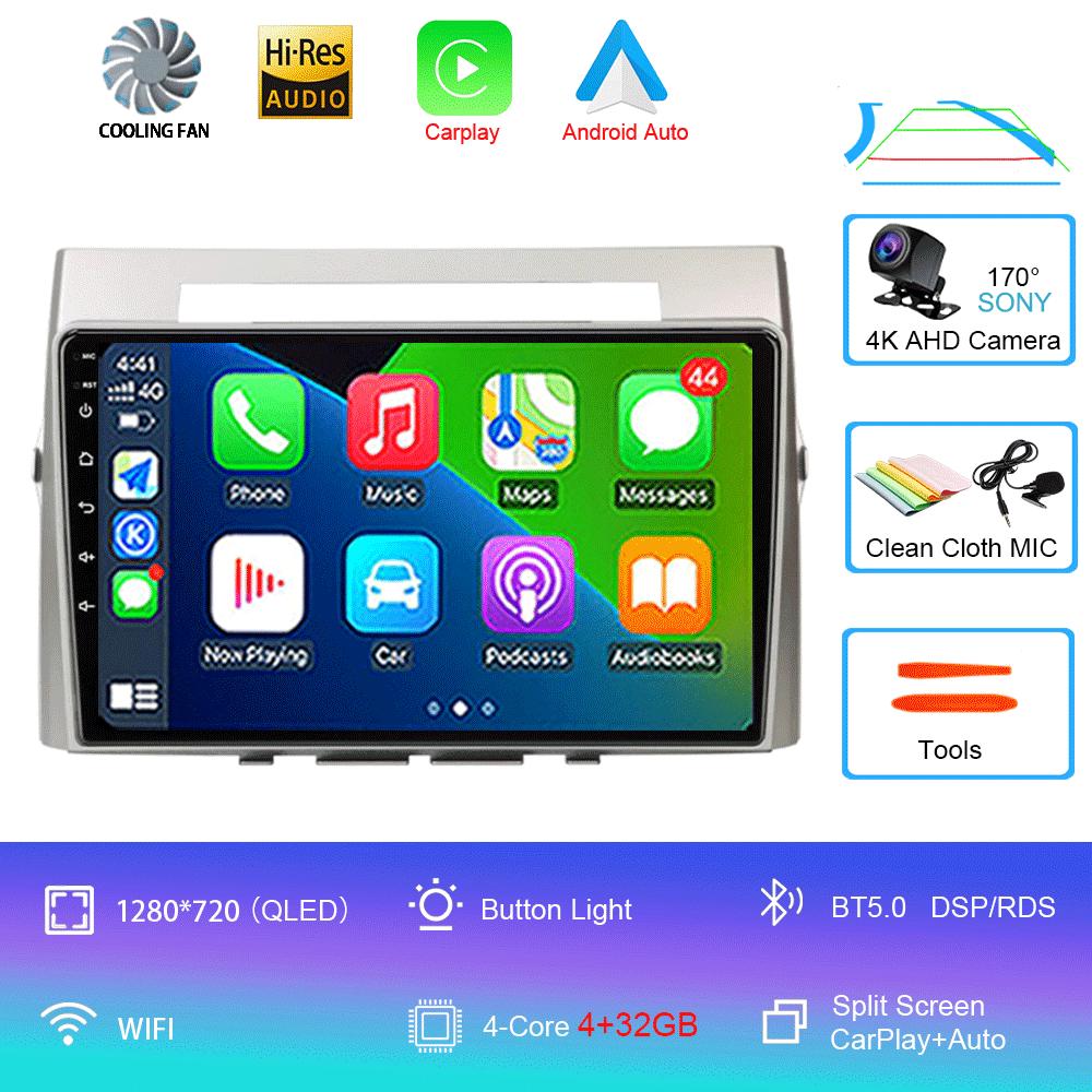 9inch Android 14 Car RadioFor Toyota Corolla Verso AR10 2004-2009 Multimedia Player Android Auto Wireless Carplay GPS 2Din DVD