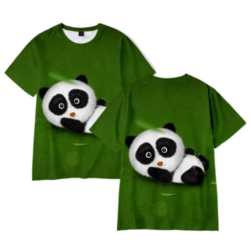 Men's 3D Printed T-Shirt Panda Pattern Print Short Sleeve O-Neck Pullover Casual Top