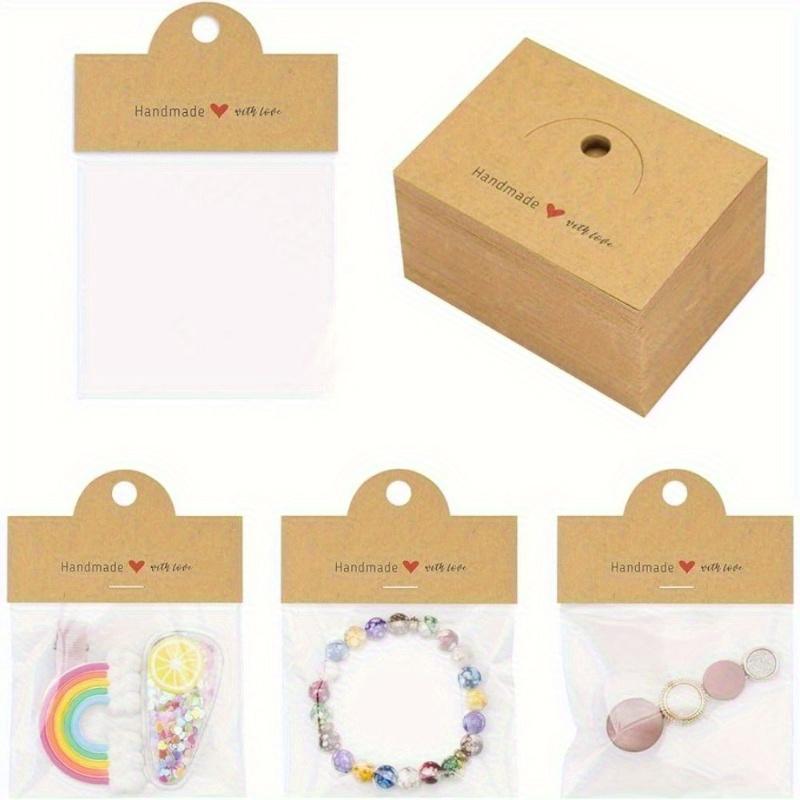 Jewelry Gift Bag Set -100pcs, Clear Brown Pouches For Earrings, Bracelets, Keychains - Perfect For Small Business Pieceaging & Craft Displays