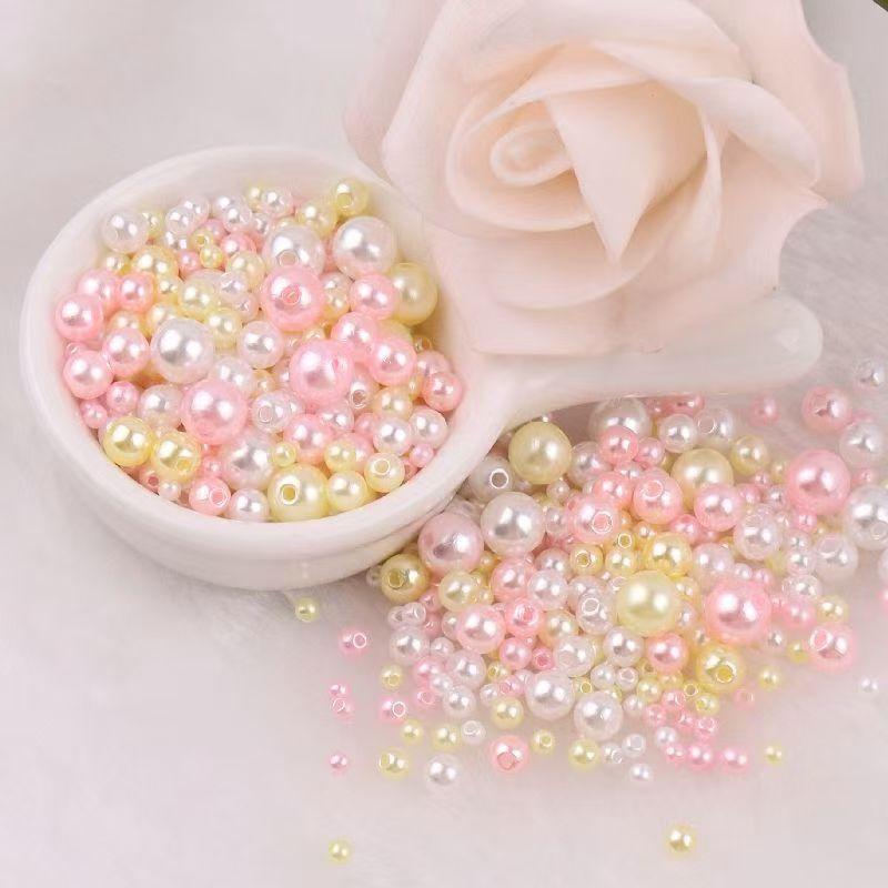 Высококачественная перфорированная разноцветная имитация жемчуга ABC, своими руками, платье из бисера, серьги, браслет, ожерелье с россыпью бусин