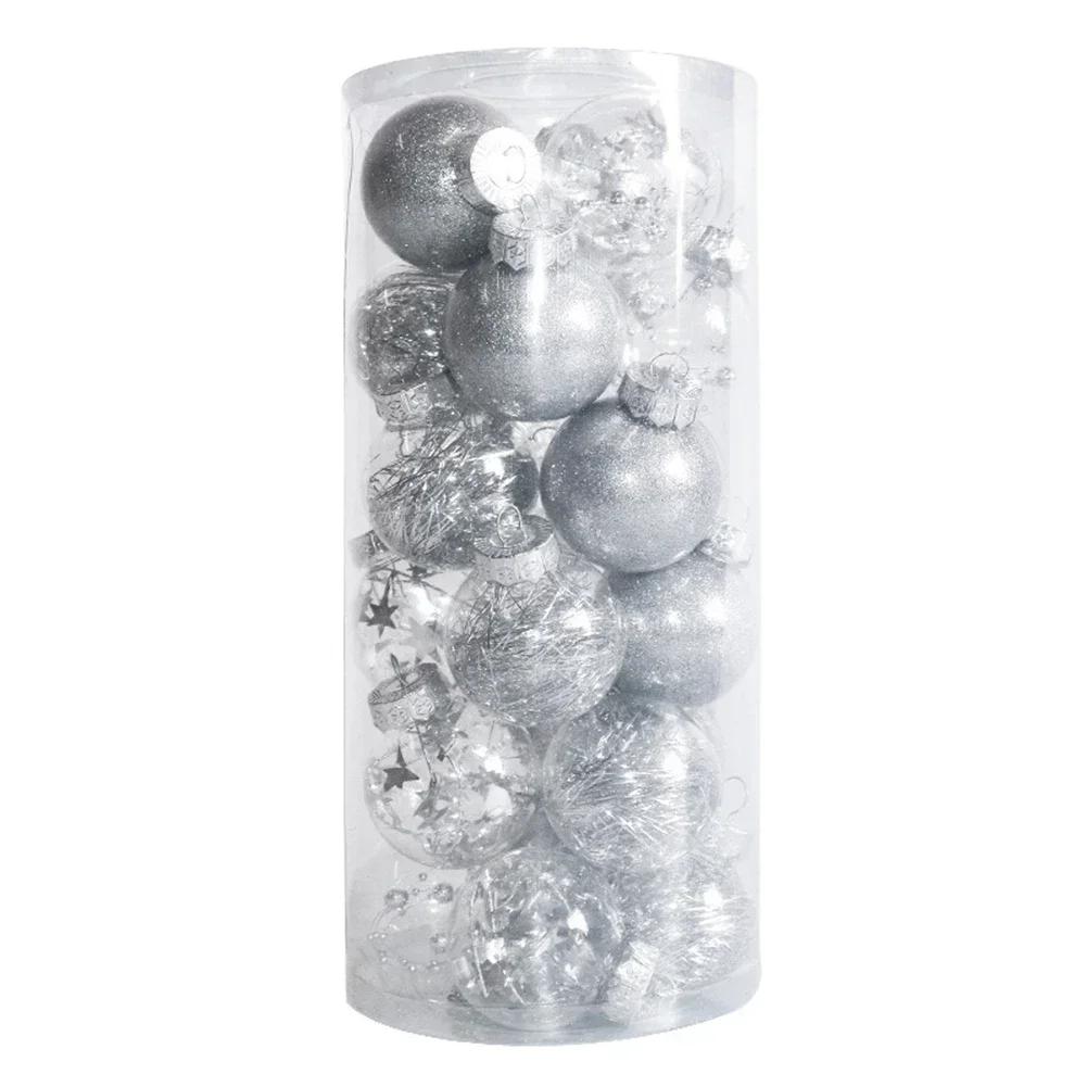 24 шт. Рождественские шары, украшения, безделушки, подвесные украшения для рождественской елки, вечеринка, дом, свадьба, праздничный декор, принадлежности 6 см