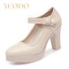 Female and Female Students Spring and Summer Leather Comfortable High-heeled Dress Shoes Mary Jones Ladies