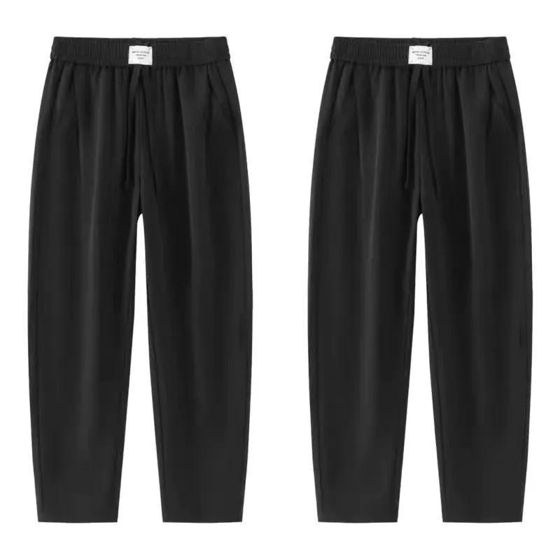 Летние мужские шелковистые гладкие непромокаемые прямые брюки универсальные повседневные брюки