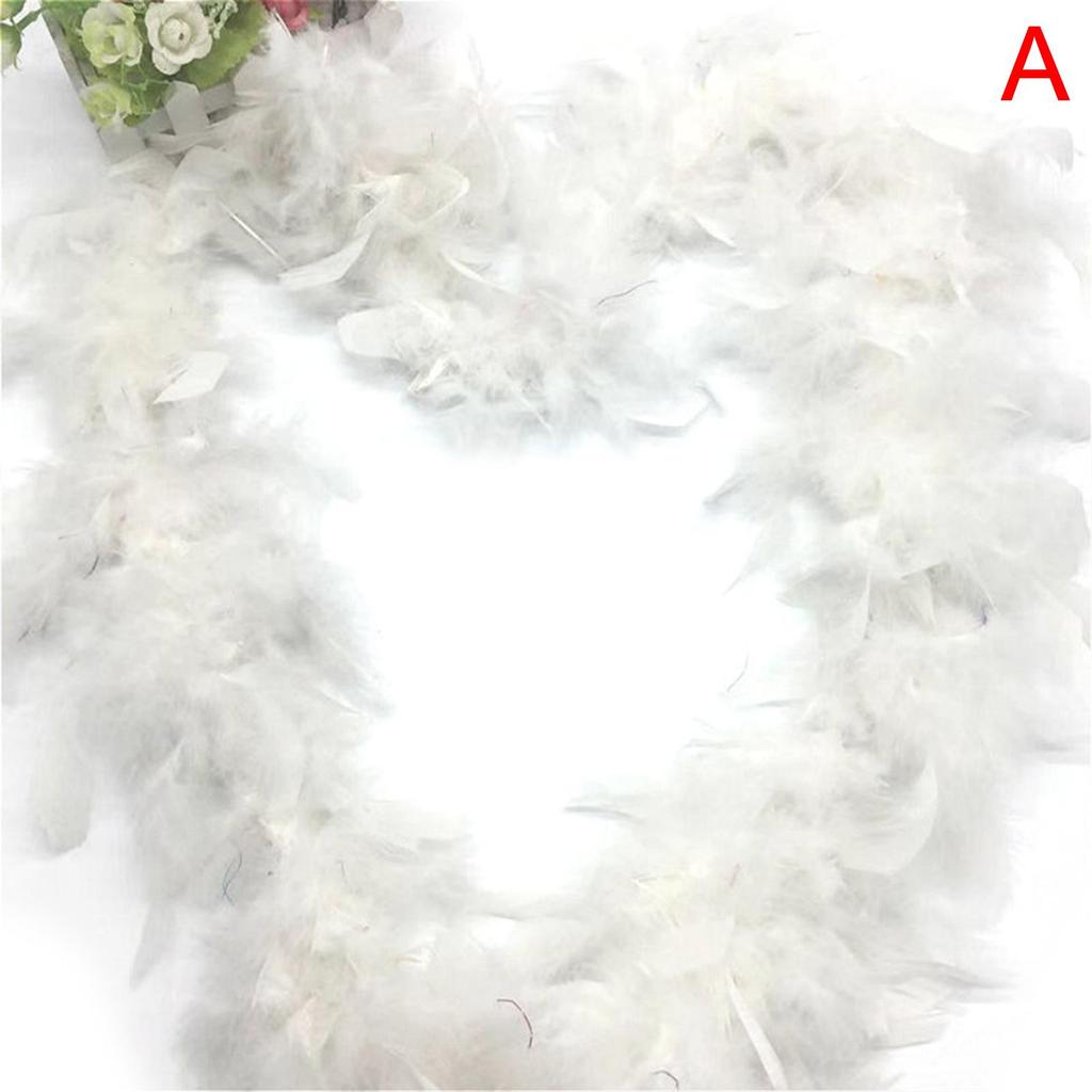 DIY 2m Feather Boa Christmas Tree Decoration Feathers Wedding Shawl White Feather Boa Ribbon Feathers Dress Garland Decorative