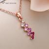 Модное розовое золото, розовый градационный кулон с кубическим цирконием, ожерелье для женщин, вечерние стильные ювелирные изделия, подарок