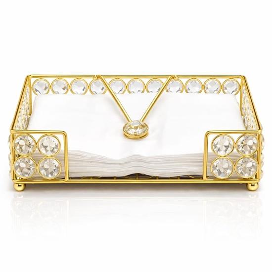 Crystal Napkin Paper Holder Facial Tissues Napkin Organizer Mails Letters Cards Holder Cast Standing