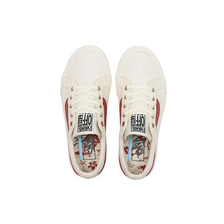 Vans Sk8 Low Модный принт Повседневная спортивная обувь Низкий верх Обувь для скейтборда Унисекс Кроссовки Красный Белый VN0A4UWIB80