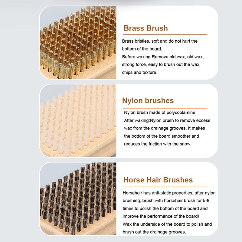 Ski Brush Инструмент для сноуборда Ski Wax Brush Ski Brushs Snowboarding Ski Waxing Brush Kit Snowboard Accessories Snowboard Brush
